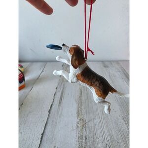 Beagle dog frisbee ornament realistic lifelike Xmas puppy tree